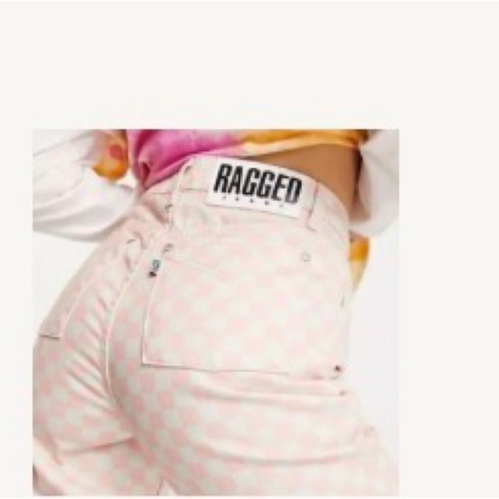 🩷🩷The Ragged Priest Pink and White Checkered Jeans💗💗
